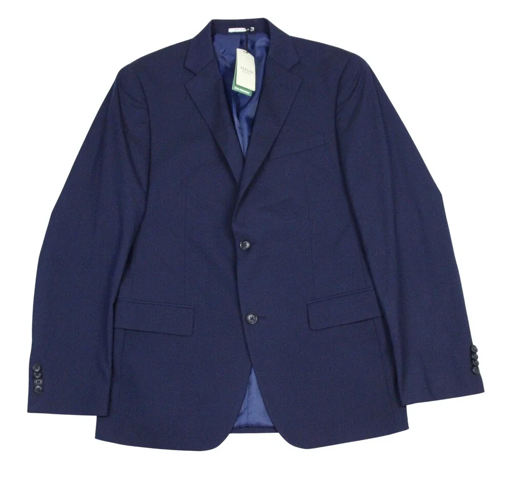 Alfani Suit Jacket Mens 38 R Navy Blue Slim Fit Stretch Travel Blazer Jacket